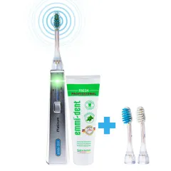 emmi-dent Ultraschallzahnbürste Platinum weiß Starter-Set