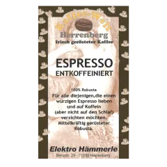 Espresso Robusta entcoffeiniert