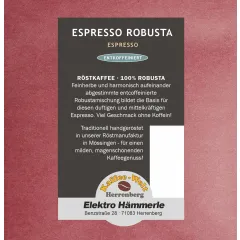 Espresso Robusta entkoffeiniert