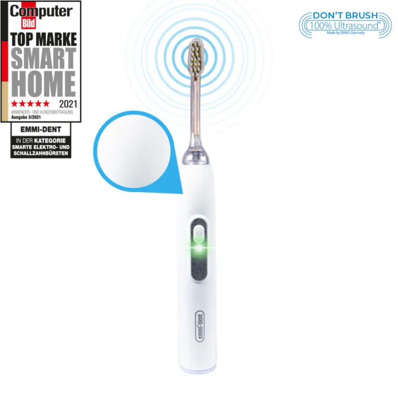 emmi-dent Ultraschallzahnbürste Metallic Blau Starter-Set